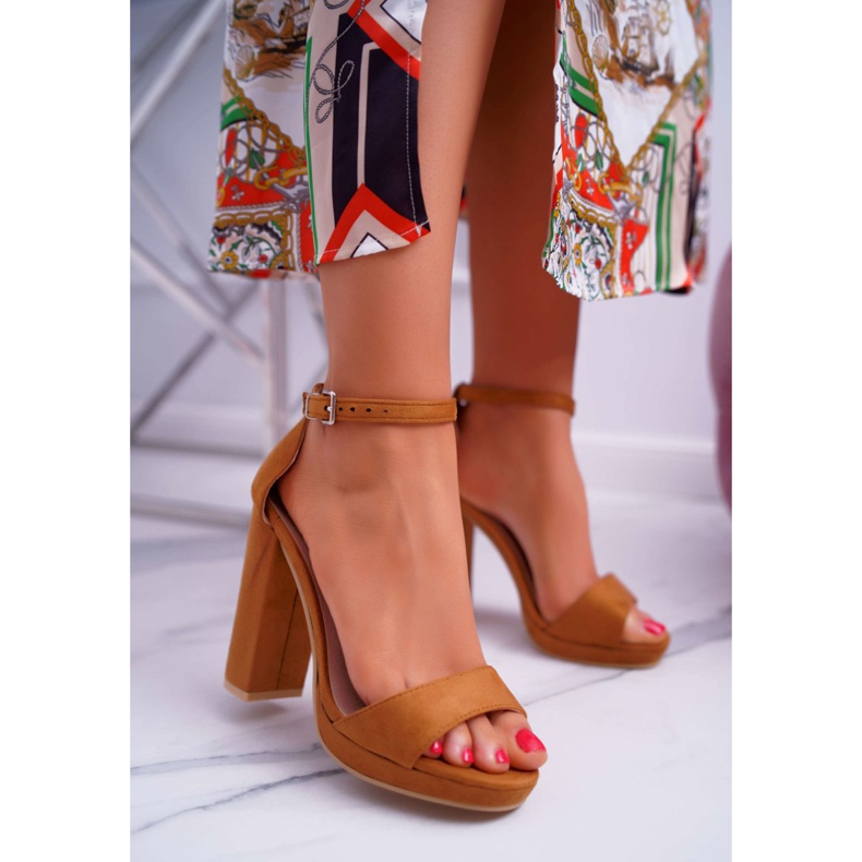 ADY Sandalias De Mujer Con Tacón Plataforma Camel Debora marrón 2 ADY Sandalias De Mujer Con Tacón Plataforma Camel Debora marrón 2