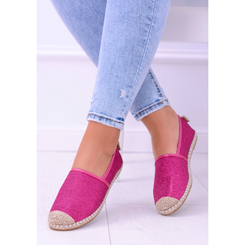 Alpargatas Lu Boo para mujer, sin cordones, brocado fucsia, Miravet rosado 1