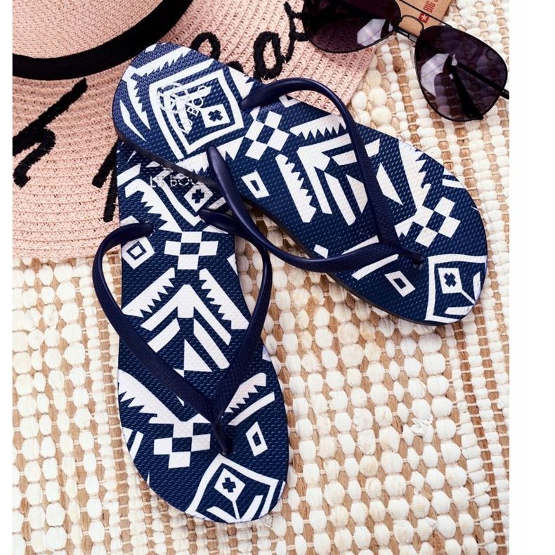 Chanclas de mujer Lu Boo Aztec azul marino Havanna 1