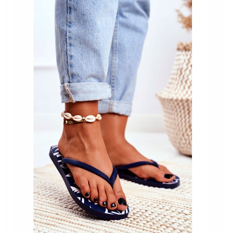 Chanclas de mujer Lu Boo Aztec azul marino Havanna 2