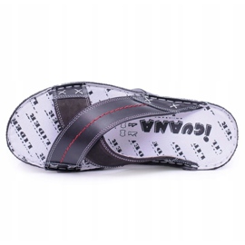 Iguana Zapatillas de hombre de cuero negro claro bien 4
