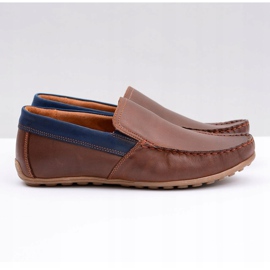 Neex | Mocasines sin cordones Pardon de cuero marrón para hombre 2