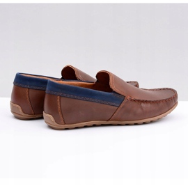 Neex | Mocasines sin cordones Pardon de cuero marrón para hombre 3
