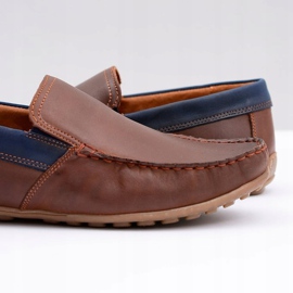 Neex | Mocasines sin cordones Pardon de cuero marrón para hombre 6