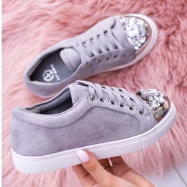 Zapatillas Lu Boo grises con cristales brillantes 3