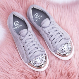 Zapatillas Lu Boo grises con cristales brillantes 1