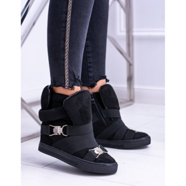 Zapatillas de Mujer Lu Boo con bandas elásticas Negro Pumpes 1