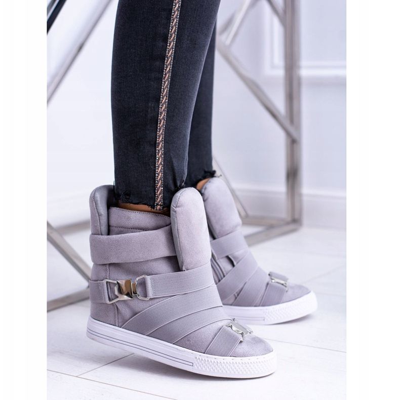 Zapatillas de mujer Lu Boo con bandas elásticas Grises Pumpes 1