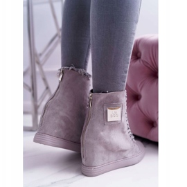 Zapatillas De Mujer Lu Boo Con Cadenas Ante Gris Monica 6