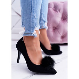 Stilettos negros ante Lu Boo Pompon para mujer 2