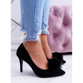 Stilettos negros ante Lu Boo Pompon para mujer 1