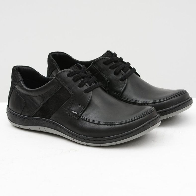 KOMODO Zapatos negros clásicos de cuero para hombre Rocco 1