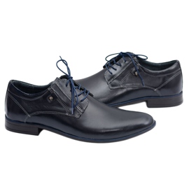 KOMODO Zapatos elegantes en cuero azul marino de Massimiliano 5