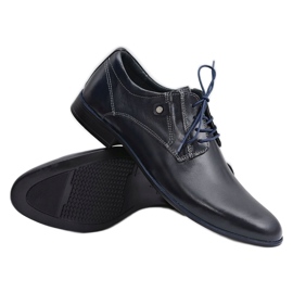 KOMODO Zapatos elegantes en cuero azul marino de Massimiliano 3