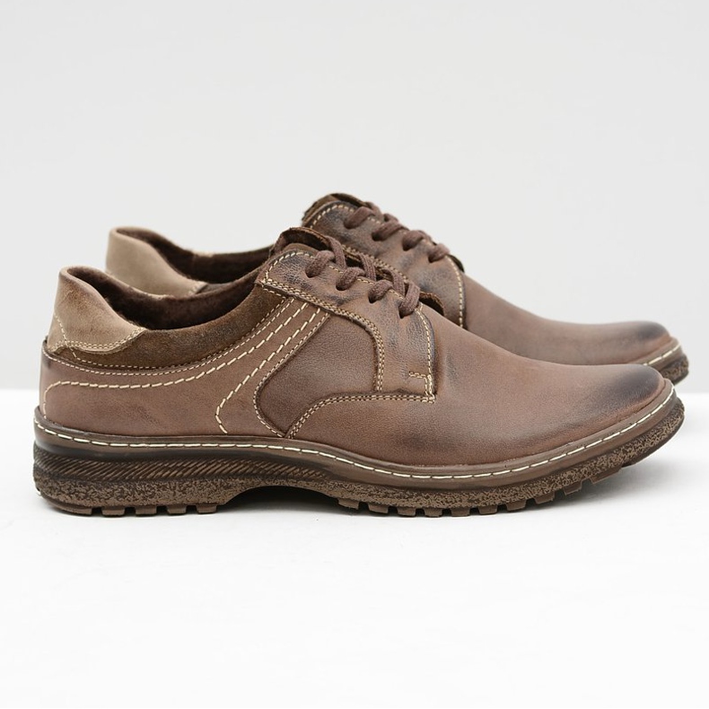 KOMODO Botas cálidas de hombre de cuero marrón Ernesto para el invierno 2