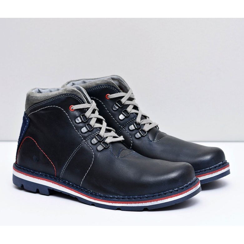 Mario Boschetti Botas de cuero cálidas para hombre Teslo Navy Blue azul marino 1