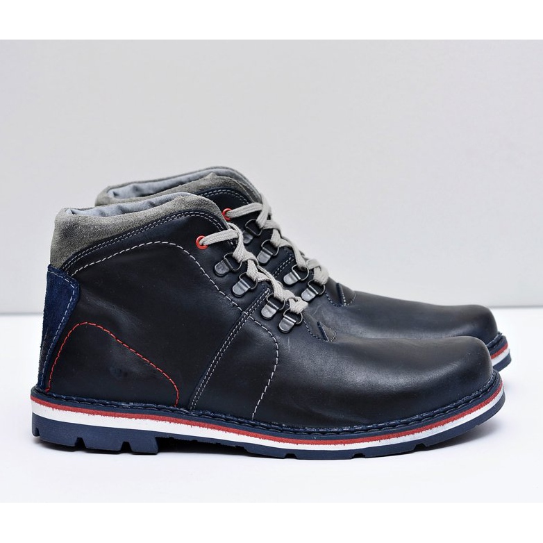 Mario Boschetti Botas de cuero cálidas para hombre Teslo Navy Blue azul marino 2