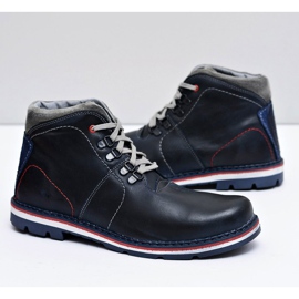 Mario Boschetti Botas de cuero cálidas para hombre Teslo Navy Blue azul marino 4