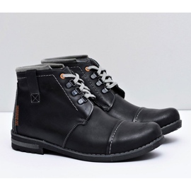 Gino Tuzzi Trappers de cuero para hombre Black Genoto negro 1