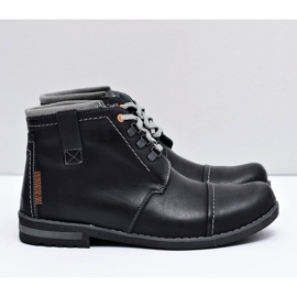 Gino Tuzzi Trappers de cuero para hombre Black Genoto negro 2