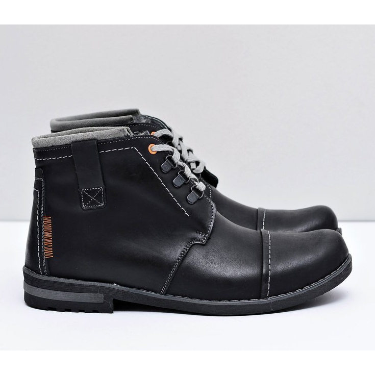 Gino Tuzzi Trappers de cuero para hombre Black Genoto negro 2