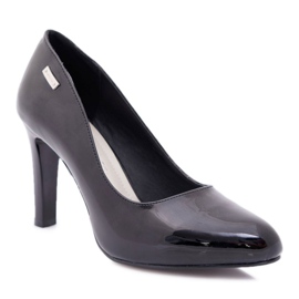 Zapatos de tacón negros Sergio Leone para mujer lacados en el poste Campbell 8