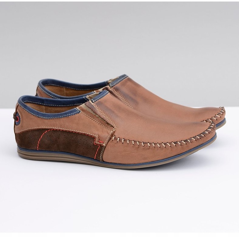 KOMODO Mocasines sin Cordones para Hombre en Piel Marrón Teodoro 1