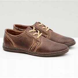 Joker Zapatos de hombre calados marrones de cuero con cordones Markos marrón 1