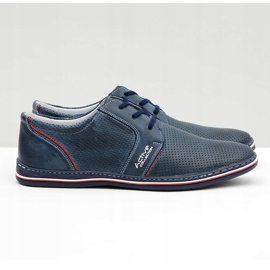 Joker Zapatos de cuero calados azul marino con cordones para hombre Markos 2
