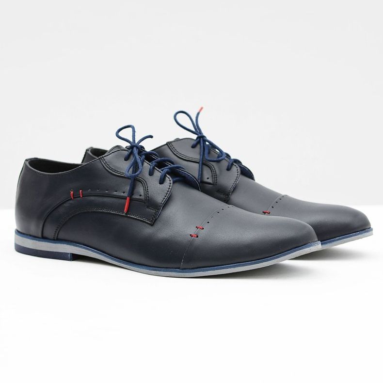 Gejms Zapatos Elegantes De Piel Para Hombre Isacco Navy azul marino 1