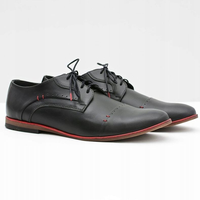 Gejms Zapatos Isacco de cuero negro para hombre elegantes 1