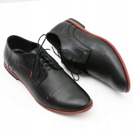 Gejms Zapatos Isacco de cuero negro para hombre elegantes 5