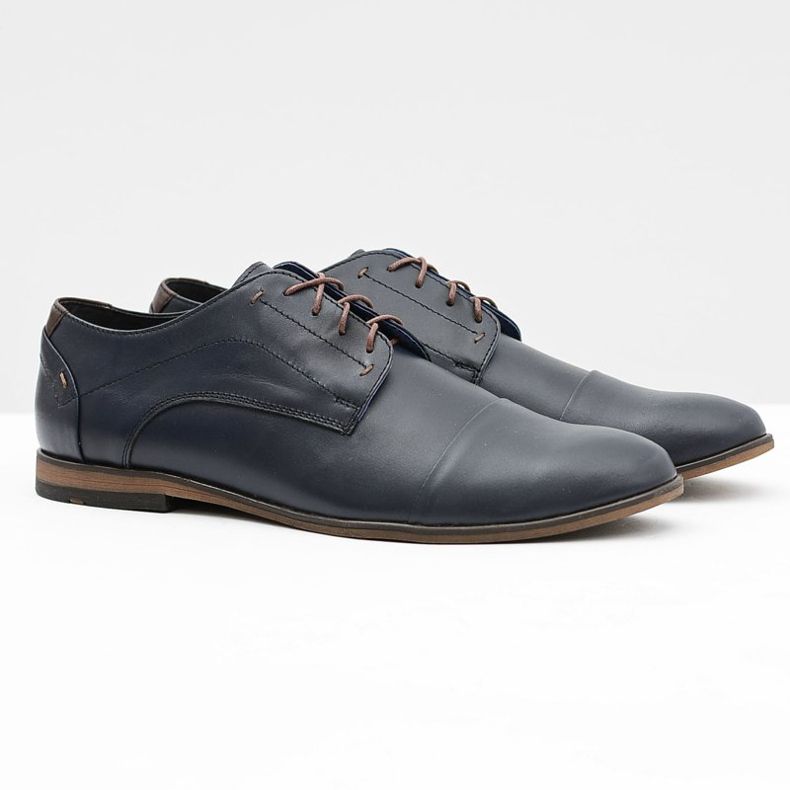 Gejms Zapatos Hombre Piel Azul Marino Livio 1