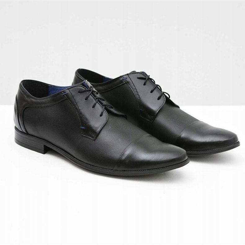 Gejms Zapatos negros formales de cuero para hombre Leopoldo 1