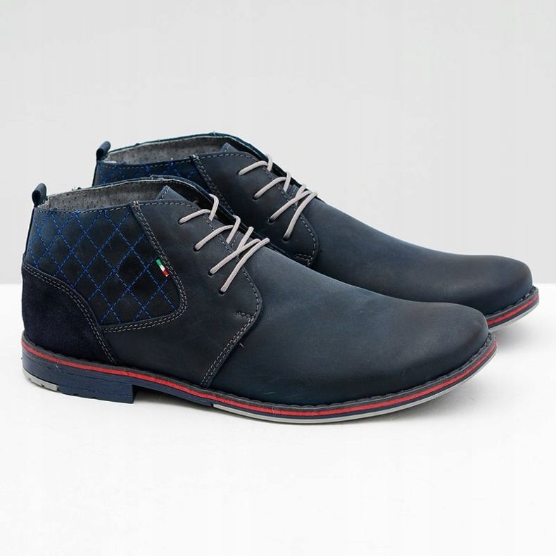 Gino Tuzzi Zapatos de cuero Grenade para hombre Graziano azul marino 1