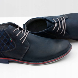 Gino Tuzzi Zapatos de cuero Grenade para hombre Graziano azul marino 6