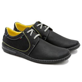 Gino Tuzzi Zapatos Vincenzo de cuero negro perforado para hombre 1