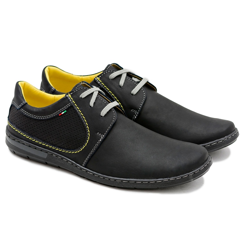 Gino Tuzzi Zapatos Vincenzo de cuero negro perforado para hombre 1