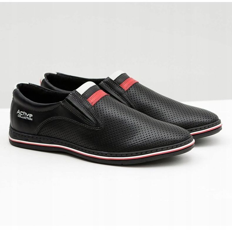 Joker Zapatos sin cordones negros de cuero para hombre Mello 1