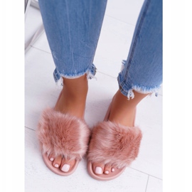 Pantuflas De Mujer Con Piel Piel Rosa Polvo rosado 5