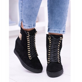 Zapatillas De Mujer Lu Boo Con Cadenas Ante Negro Monica 4
