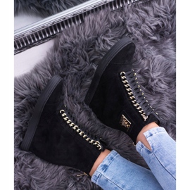 Zapatillas De Mujer Lu Boo Con Cadenas Ante Negro Monica 6
