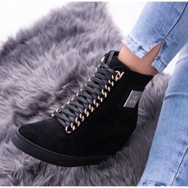 Zapatillas De Mujer Lu Boo Con Cadenas Ante Negro Monica 7
