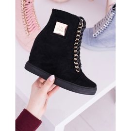 Zapatillas De Mujer Lu Boo Con Cadenas Ante Negro Monica 8