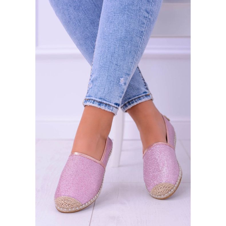 Lu Boo Glitter - Alpargatas rosas para mujer, sin cordones, Miravet rosado 1 Lu Boo Glitter - Alpargatas rosas para mujer, sin cordones, Miravet rosado 1