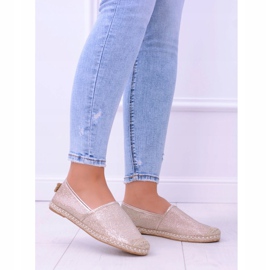 Alpargatas de mujer Lu Boo Golden Glitter sin cordones Miravet dorado 2