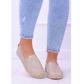 Alpargatas de mujer Lu Boo Golden Glitter sin cordones Miravet dorado 3