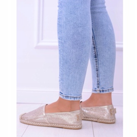 Alpargatas de mujer Lu Boo Golden Glitter sin cordones Miravet dorado 4