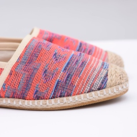 Lu Boo | Alpargatas de Lino de Mujer Aztec Coral Bimbi rosado 8