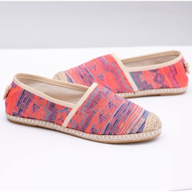 Lu Boo | Alpargatas de Lino de Mujer Aztec Coral Bimbi rosado 4